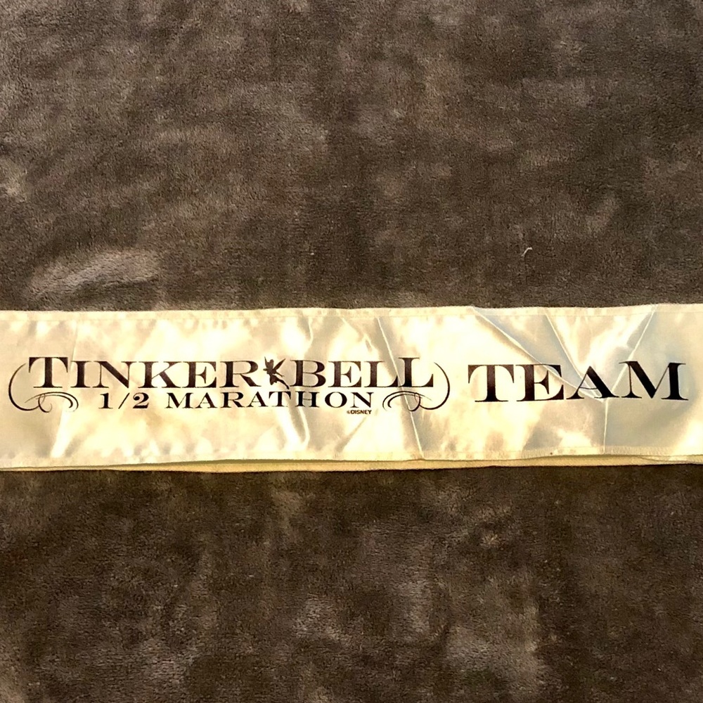 runDisney Disneyland Yellow Tinker Bell Half Marathon Team Sash